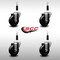 Service Caster 3.5'' SS Soft Rubber Wheel Swivel 7/8'' Expanding Stem Caster Set, 4PK SCC-SSEX20S3514-SRS-78-4 - alternate 2